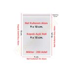 CarpCorn 9x10+5 Cm (9*15) 250 Adet - Şeffaf Bantlı Yapışkanlı Opp Jelatin Poşet