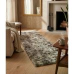Carpet Dekor İthal Bubble Yumuşak Suni Tavşan Tüyü Halı Kahve-Beyaz