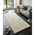 Carpet Dekor İthal Bubble Yumuşak Suni Tavşan Tüyü Halı Krem