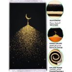 Carpetella 3 cm Kalın Süngerli Seccade Diz Ağrıtmaz Yıkanabilir Namazlık - Siyah - 70 x 120 cm