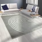 Carpettex 80x50 cm Modern Şönil Dokuma Taban Geometrik Desenli Krem Beyaz Halı