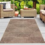 Carpettex Dokuma Taban Altıgen Desenli Kahve Bej 120x150 cm Jüt Hasır Halı