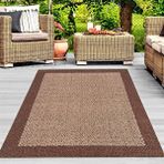 Carpettex Dokuma Taban Bordür Desenli Kahve Bej 100x150 cm Jüt Hasır Halı