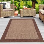 Carpettex Dokuma Taban Bordür Desenli Kahve Bej 120x150 cm Jüt Hasır Halı