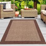 Carpettex Dokuma Taban Bordür Desenli Kahve Bej 75x150 cm Jüt Hasır Halı
