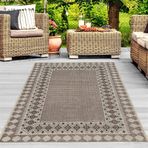 Carpettex Dokuma Taban Kilim Desenli Krem Bej 150x220 cm Jüt Hasır Halı