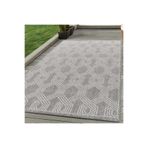 Carpettex Halı Bahçe Balkon Dış Mekan Teras Halısı İskandinav Örgü desenli Gri Renkli Halı