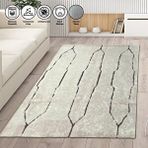 Carpettex İskandinav Çizgi Desenli Krem Renkli Kaymaz Taban Makinada Yıkanabilir 60x100 cm Modern Halı