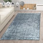 Carpettex Kaymaz Taban Makinada Yıkanabilir 80x150 cm İskandinav Abstrak Karo Desenli Gri Renkli Modern Halı