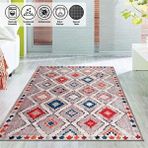 Carpettex Kaymaz Yıkanabilir 80x50 cm El Dokuma Yün Kilim Görünümlü Bej Krem Halı