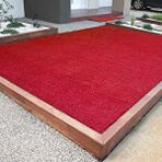 Carpettex Kesme Suni Yapay Kırmızı Çim Halı 7 Mm Balkon Teras Bahçe Dekoratif Kaymaz