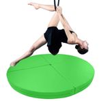 Çarpışma Matı Hava Çemberi Dans Direği Çarpışma Matı, Ev Spor Salonu Için Katlanabilir Dairesel Dans Pisti Matı, 3/5/10 Cm Kalınlığında Epe Köpük Ped, Yoga Egzersiz Matı Jimnastik(Green,160cmx10cm(63i