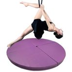 Çarpışma Matı Hava Çemberi Dans Direği Çarpışma Matı, Ev Spor Salonu Için Katlanabilir Dairesel Dans Pisti Matı, 3/5/10 Cm Kalınlığında Epe Köpük Ped, Yoga Egzersiz Matı Jimnastik(Purple,120cmx5cm(47.