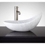 Carrara Beyaz Cilalı Mermer Asimetrik Çanak Lavabo Yedsim08