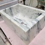 Carrara Custom Marble Wash-bin White Black 100% Natural Stone - Handmade with Love LV1