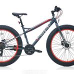 Carraro 26 Jant Fat Bike Bisiklet Buffalo 21 Vites Mekanik Disk Fren Antrasit Kirmizi Gumus