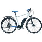 Carraro E-Time Mars - 28 Jant 18'' 46CM (M) Kadro Hd E-Trekking Bisiklet-Mat Gümüş/siyah Koyu Mavi - Gümüş - Mavi