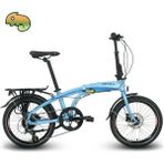 Carraro Flexi 108 Hd 20 Jant Katlanabilir Bisiklet (Mavi Yeşil Turkuaz (Bukalemun)) - Mavi - Yeşil