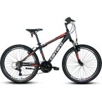 Carraro Speed 240 24" 21-V Vb Çocuk Dağ Bisikleti - Mat Siyah-Kırmızı-Koyu-Kırmızı - 36 cm - Mat Siyah - Kırmızı - Koyu-Kırmızı