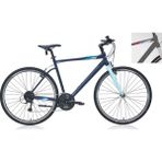 Carraro Sportive 327 440H 28" 27-V Vb Mat Antrasit-Gümüş-Mavi-Kırmızı Trekking Bisikleti - Açık Mavi - Beyaz - Siyah