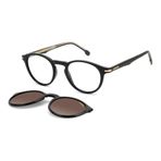 Carrera Unisex güneş gözlükleri, Siyah/Kahverengi Gölgeli Katlanır Klipsli, 48