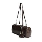 Carrie Model Vintage Charmlı Baget Kadın Çanta (Kırışık Kahve Rugan)