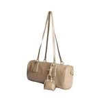 Carrie Model Vintage Charmlı Baget Kadın Çanta (Kırışık Vizon Rugan)