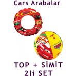 Cars Arabalar 3-6 Yaş Deniz Seti / Deniz Simidi ve Deniz Topu - Disney Pixar Cars Swim Ring And Beach Ball