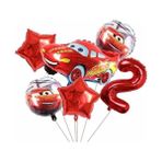 Cars Arabalar Şimşek Mcqueen Yarış Arabası Konsept 2 Yaş Balon Set Cars Arabalar Doğum Günü Set - Beyaz