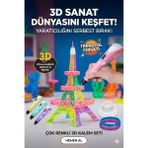 Çarşı Point 3D Kalem Seti (Pembe) Dijital Göstergeli + 3 Renk Filament Hediyeli Eğitici Yazıcı Abs/pla Uyumlu