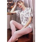 ÇarşıNet Kadın Pijama Takımı Pamuklu Kısa Kol 3 Düğmeli Viskon
