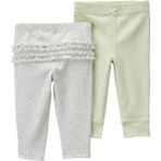 Carter's Kız Bebek 2'li Pantolon Set - 3 Ay - Klasik - Çok Renkli