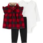 Carter's Kız Bebek 3'lü Yelek Set Kırmızı - 6 Ay