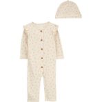 Carter's Kız Bebek Uzun Kollu Tulum Set 2'li Paket - 1 Yaş - Beyaz