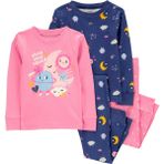 Carter's Küçük Kız Çocuk Pijama Set 4'lü Paket - 2 Yaş - Çok Renkli