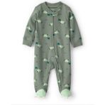 Carter's Yeşil Dinozor Temalı Erkek Bebek Uyku Tulumu Kısa Kol Yumuşak Kumaş Özellikli - Prematüre