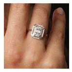 Cartier Model Beyaz Altın Baget Yüzük