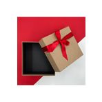 carton box Karton Kutu Kırmızı Kurdelalı Kraft Sert Mukavva Hediye Kutusu 21 X 21 X 9,4 Cm