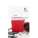 carton box Kırmızı Hediye Kutusu Kurdeleli Sert Boş Lüks Yılbaşı Kutusu 16 Cm / No_4