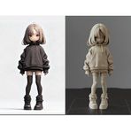 Cartoon Girl Figure - Boyanabilir Boş Çizgi Film Karakteri Biblosu - Kendin Yap Çocuklar ve Yetişkinler İçin Yaratıcı Masaüstü Aksesuarı ve Eğlenceli Hediye heykel
