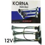 CARUB 3LÜ HAVALI KORNA KROM 12V