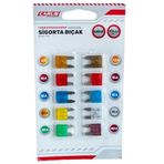 Carub Mini Sigorta Bıçak Seti, 10'lu, 5A-40A, Evrensel Araç Sigortası