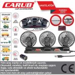 Carub Oto Vantilatör Üç Fanlı Torpido Üstü 12 Volt
