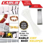 carup kablo bağı plastik cırt kelepçe 4.8x400 beyaz - Renkli
