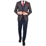 Carutte Crt 300-01 Slimfit Kombinli Yelekli Takım Elbise/kahverengi/46 Beden - 6 Drop - 46 / 6
