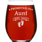 CARVELITA Promoted To Aunt Est 2023, 15 oz Sapsız Şarap Bardağı, Teyzenin Hamilelik Duyurusu, Yeni Teyze, Tekrar Teyze, Yeğeninden Teyze, Yakında Teyzeler Olacak Teyzeler İçin İdeal Hediye