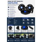 Carvian Araç Araba Otomobil 2 li Vantilatör Fan Pervane Soğutucu 12V X816