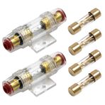 Carviya 4-8 AWG (25-10mm²) Su Geçirmez Sigorta Tutucu, Araç Ses, Alarm, Amplifikatör, Kompresörler için İki 100A AGU Tipi Sigorta Tutucu