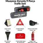 Carvorio Trafik ve Ilk Yardım Seti Muayene Uyumlu Zorunlu 9 Parça - Gri