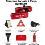 Carvorio Trafik ve Ilk Yardım Seti Muayene Uyumlu Zorunlu 9 Parça - Kırmızı